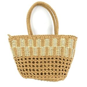 Andy Liz Brown Paper Basket Style Handbag Purse 9x13x6 plus straps. NWT